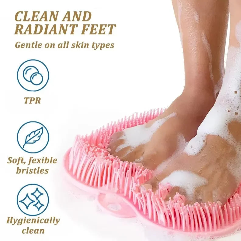 Back massage brush for shower