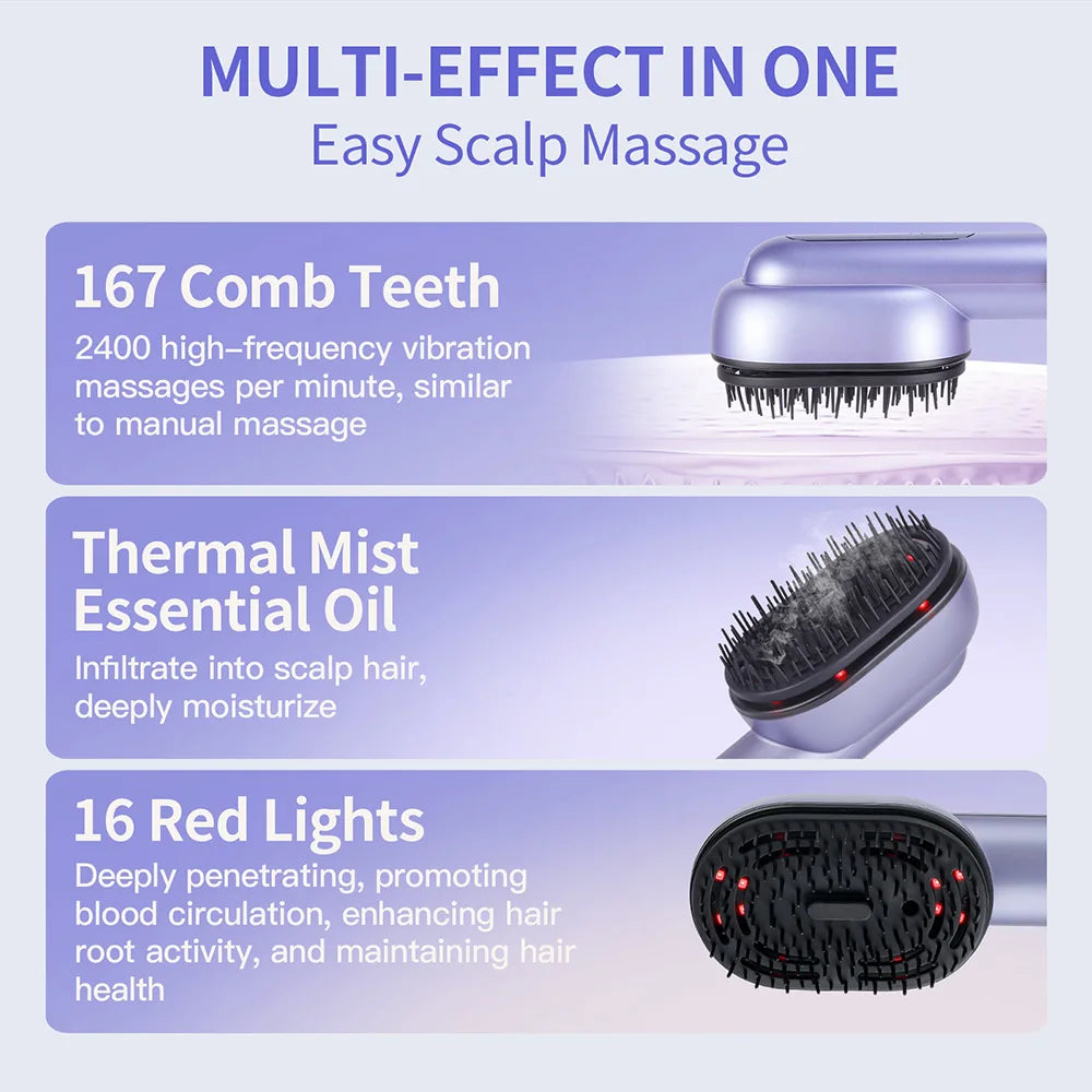 Vibrating Hair Brush Massager Head Hair Spray Hair Oil Applicator Tool