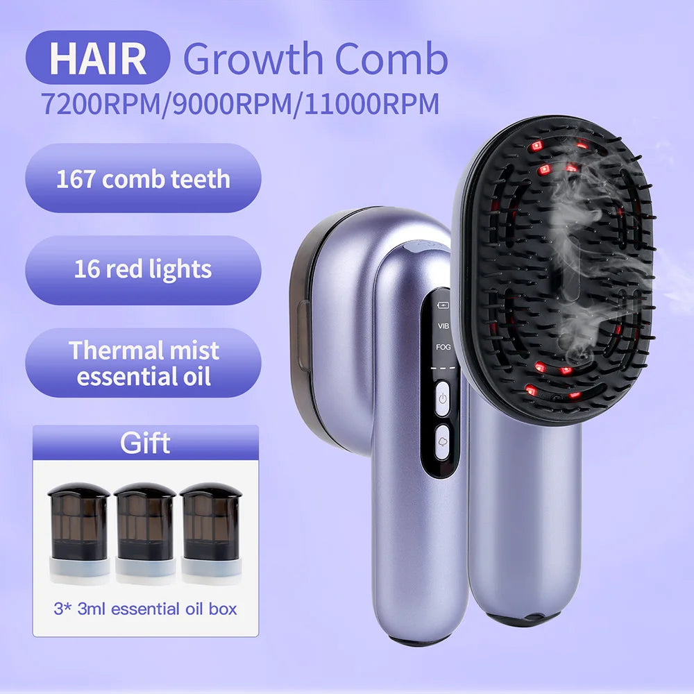 Vibrating Hair Brush Massager Head Hair Spray Hair Oil Applicator Tool